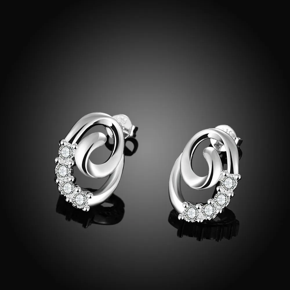 Najpredávanejšie tvorivé šperky 925 sterling silver rotujúce náušnice zirkón elegantné dámy príslušenstvo módny salón