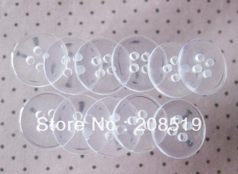 NB0053 Transparentné tričko tlačidlá 15 mm 4 diery živice tlačidlá 400pcs oblečenie, príslušenstvo