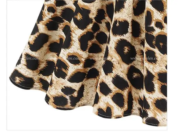 New Horúce Predaj Sexy Bežné Ženy Šaty Leopard Tlač Bez Rukávov Volánikmi Vestidos Femininos Šaty Dievča Sundress Ženy Oblečenie