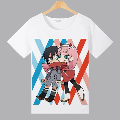 Nové Anime MILÁČIK v FRANXX t-shirt Muži t-shirt Polyester-krátke rukáv topy