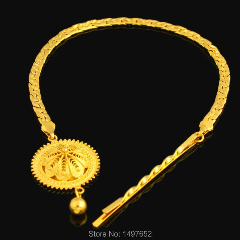 Nové Etiópskej Vlasy Reťazca Šperky 24k Gold Farby Afriky/Eritrea/Keňa Ženy Habesha Strany Príslušenstvo
