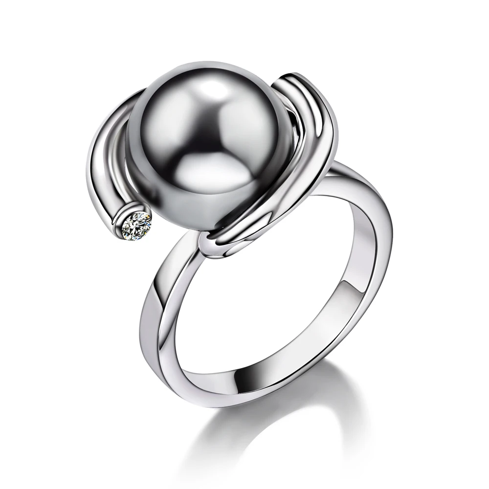 Nové modely doprava Zadarmo vintage ženy Krúžky Imitácia sivá pearl prst Prsteň vysoko kvalitné svadobné prstene módne šperky