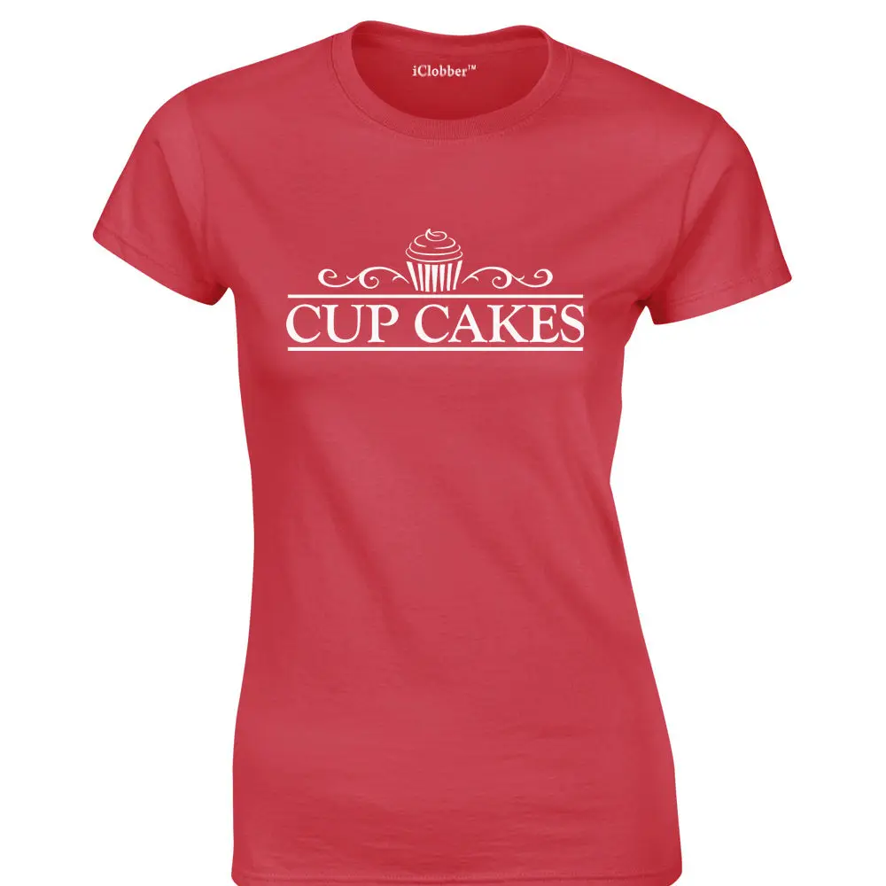 Nové Módne Krátky Rukáv, bavlna Pohár Koláče dámy cupcake prípadoch tortu stojan nožnice na pečenie tinscustom vytlačené T tričko