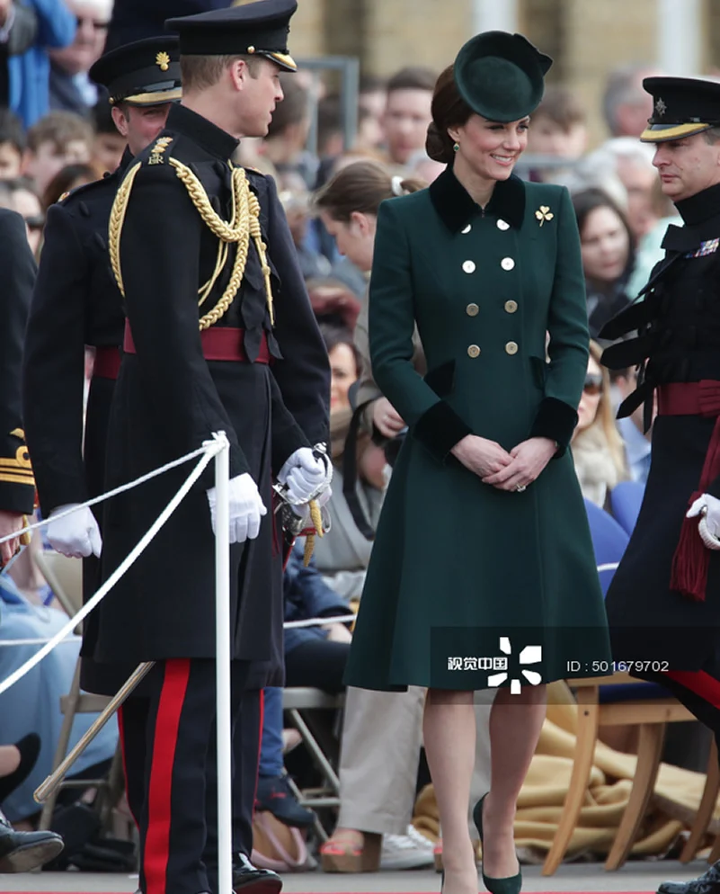 Nové Princezná Kate Middleton Vlny Kabát Zelenej Teplé Dvojité Breasted Zimný Kabát