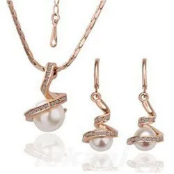 Nové Veľkoobchod Austrya Crystal Simulované Pearl Prívesky, Náhrdelníky Visieť Pearl Náušnice Šperky Sady Pre Ženy
