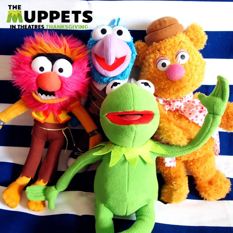 Nový Muppets Žabiak Kermit & Gonzo & Fozzie bear & ZVIERA Plyšové Bábiky Hračky 4PCS Darček
