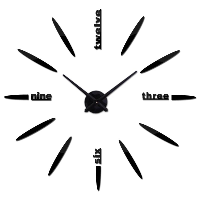 Nový príchod do roku 2018 predaj domova kruhové nástenné quartz hodiny moderné black digitálny veľké nálepky hodiny hodinky darček