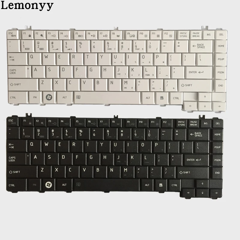NÁS notebook klávesnica pre toshiba Satellite C600 C600D L640 L600 L600D L630 C640 C645 L700 L640 L730 L635 US klávesnica, čierna/biela