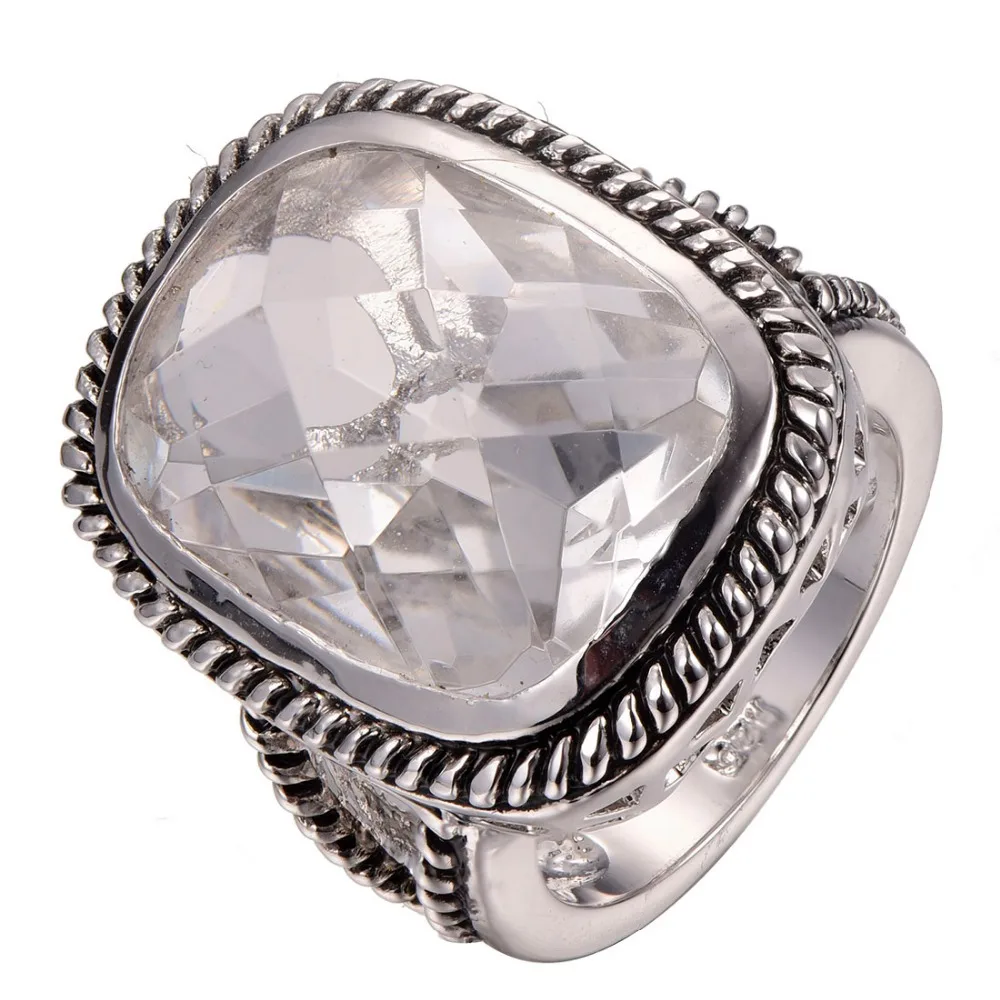 Obrovský Biely Crystal Zirkón 925 sterling silver Módny Dizajn Veľkosť Prsteňa 6 7 8 9 10 F1286