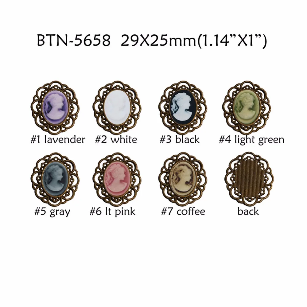 Oválne portrét kovové tlačidlo flatback môžete vybrať farby 10PCS/veľa(BTN-5658)