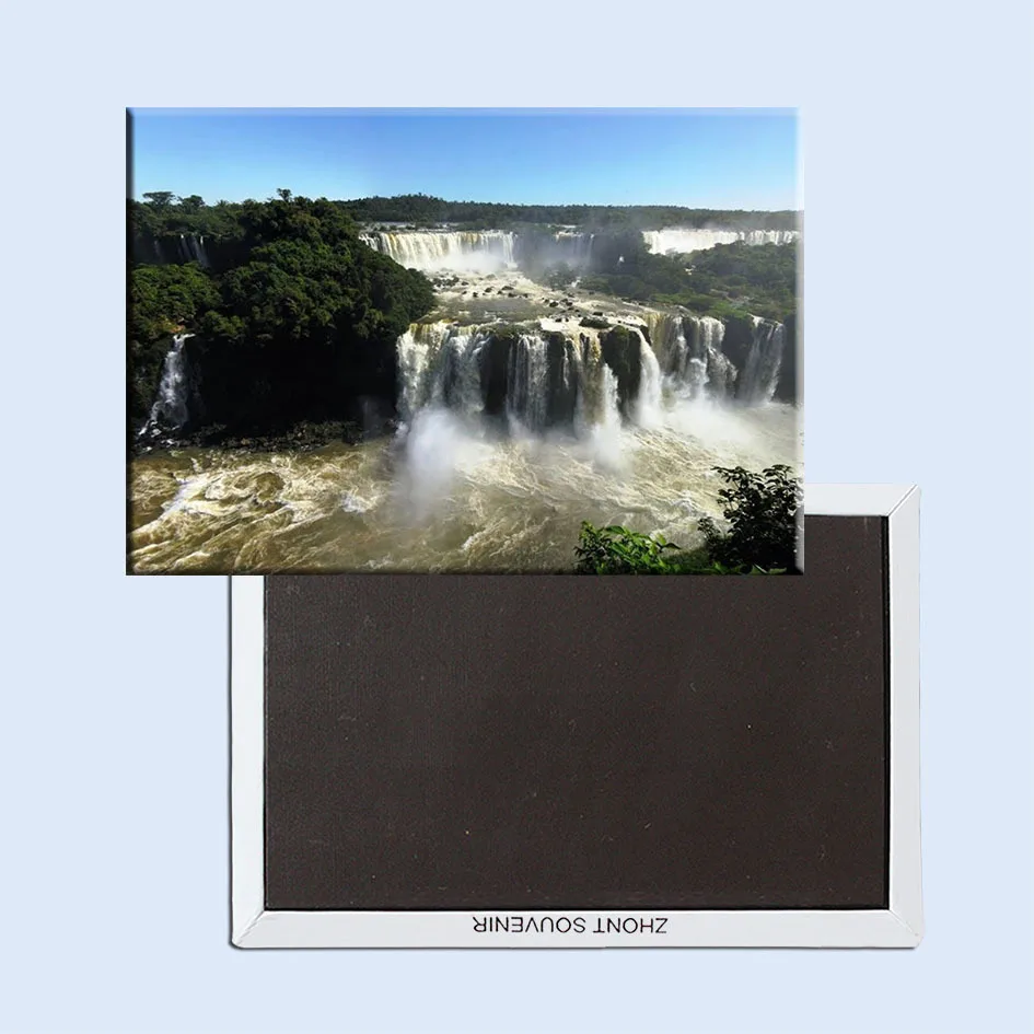 Pamätnú Magnety , Iguazu Falls - Brazília-Argentína Obdĺžnik Kovová Chladnička Magnet 5526 Cestovného Ruchu So Suvenírmi