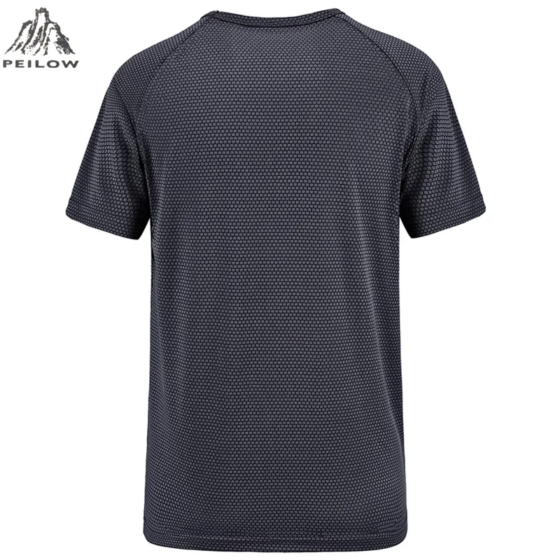 PEILOW plus veľkosť M~6XL 7XL Letné Štýl Nové Tričko Mužov outwear čierne vojenské Rýchle Suché Slim Fit T-shirt pánske Oblečenie značky