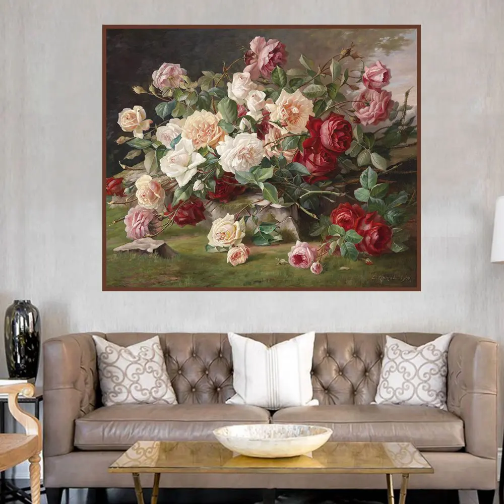 Plátno Na Maľovanie Kvetov Bonsai Umenia, Tlače Obrázku Wild Roses Domáce Dekorácie Plagát, Olejomaľba Na Steny V Obývacej Izbe Umenie Darček