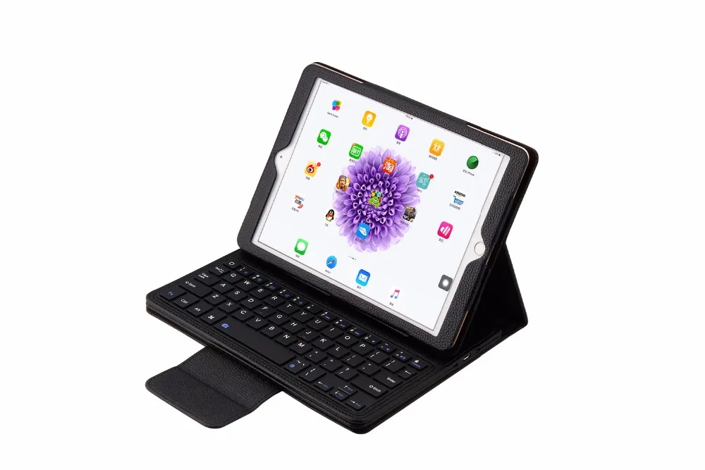Pre iPad 9.7 palca 2017 Bezdrôtové Bluetooth Keyboard Case For iPad 9.7 palca 2017 Odnímateľný Tablet Flip Kožené Stojan, Kryt+dotykové Pero