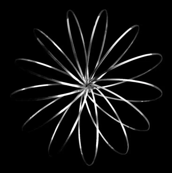 Prietok Krúžky z Nehrdzavejúcej Ocele, Prstene Hračky Pôvodné Kinetická Jar Hračka Multi Zmyslové Interaktívne 3D Tvarované Prietok Krúžok (5 palca)