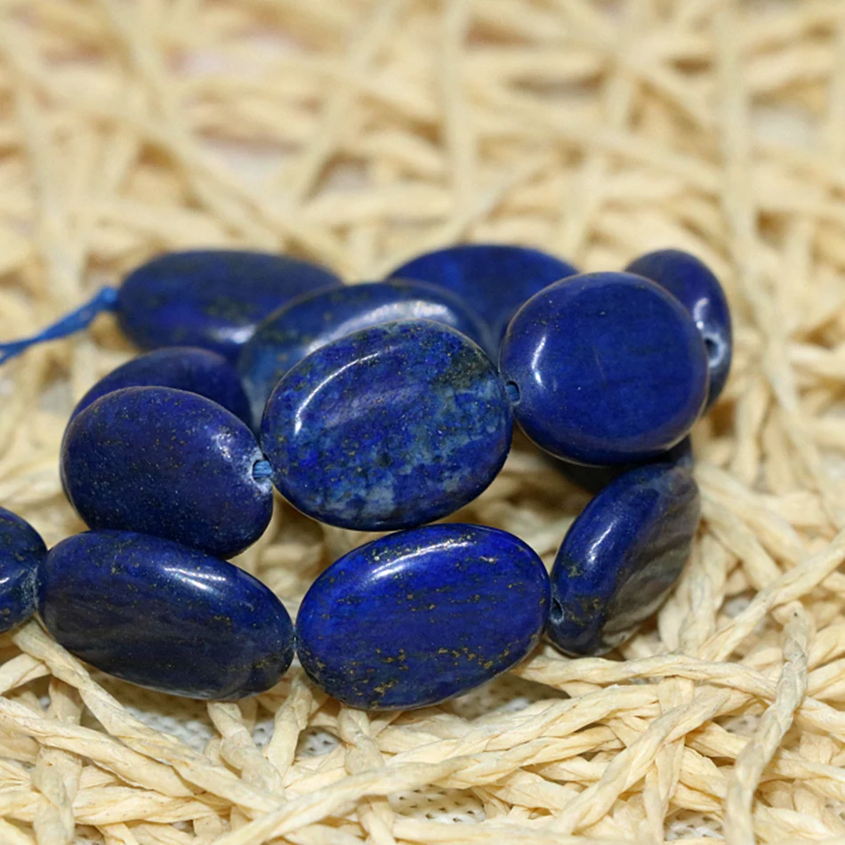 Prírodné Lapis Lazuli krásne 13x18mm Oválne kameň hot predaj voľné Korálky diy Šperky robiť 15 palcov A++ GE4011