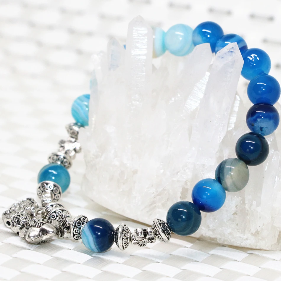 Prírodný kameň modré žily carnelian onyx agat kameňa 8 mm okrúhle korálky, náramky pre ženy elegantné šperky čo 7.5 palcový B2092