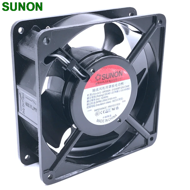 Pôvodné ventilátor SUNON DP200A 2123XBT.GN 12 CM 120*120*38MM 12038 zásuvky 220V prípade priemyselné chladenie ventilátor