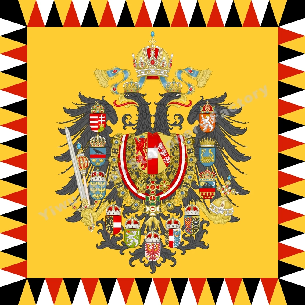 Rakúsko Imperial Štandardné Pechoty vzor mix začiatku 19. Storočia Vlajka 120X120cm (4x4FT) 120 g 100D Doprava Zadarmo