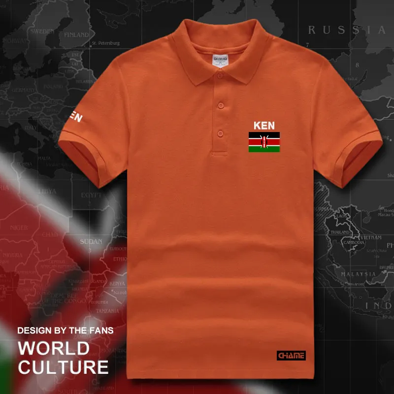 Republika Keňa Kenská polo shirts mužov krátky rukáv biele značky vytlačené pre krajiny 2017 bavlna národ vlajka tímu tlač KEN