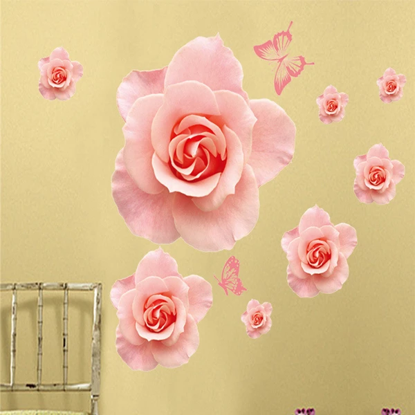 Romantické ruže spálňa pozadí držať tretia generácia mobilných stenu domácnosti ozdobu samolepky na stenu