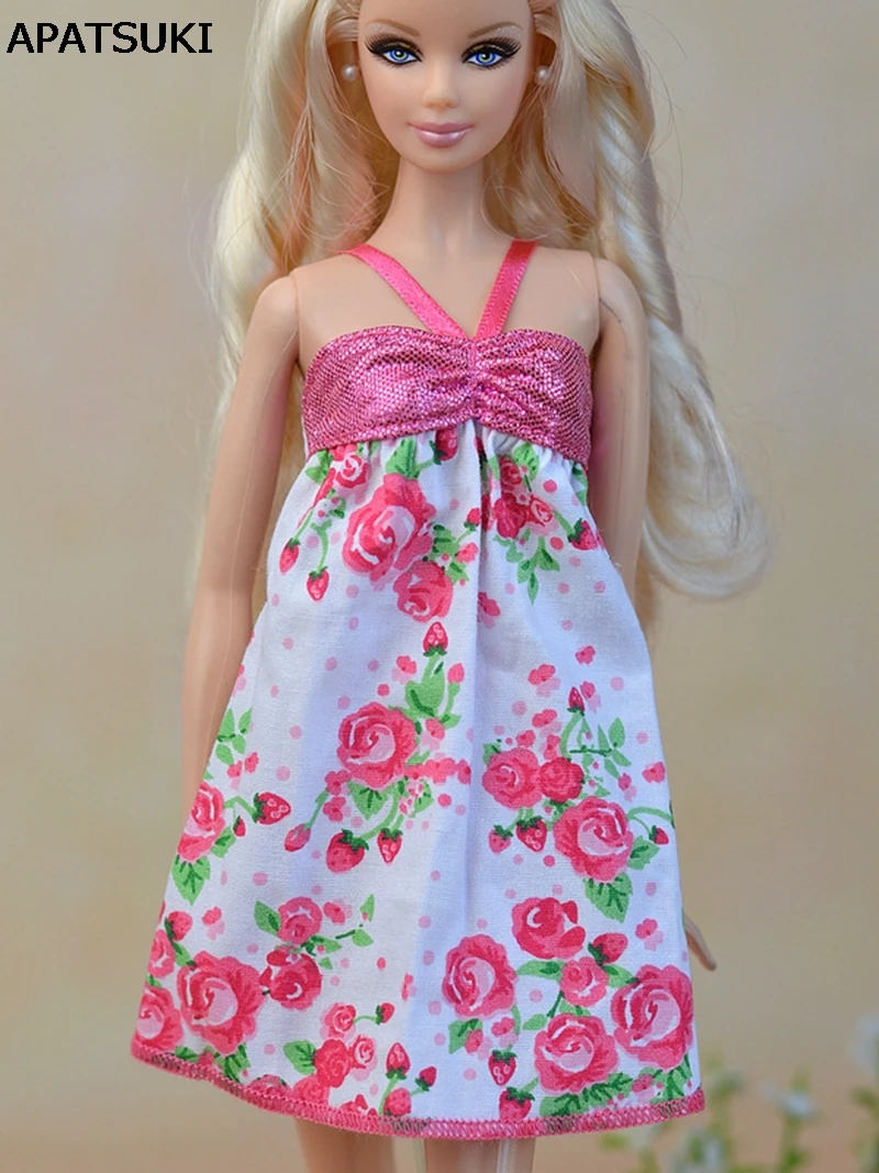 Ružová Módne Bábiky Oblečenie Celkom Za-line Bežné Šaty Pre Bábiky Barbie Jeden Kus Vestido Šaty Pre 1/6 BJD Bábika Šaty