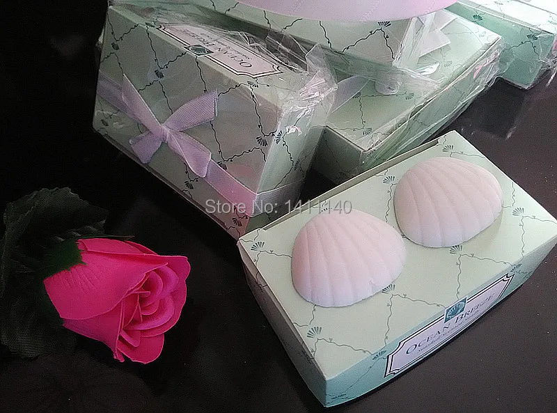 Shell tvar mini voňajúce mydlo svadobné mydlo darčeky láskavosti deti narodeninám baby sprcha láskavosť, s dopravou zdarma 40pcs/veľa