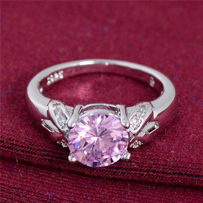 SHUANGR Kúzlo Fantázie Shinning Ružová CZ Zirkón šperk striebornej Farbe Snubné prstene pre ženy, Veľkosť 6 7 8 9 10 bague luxusné bijoux