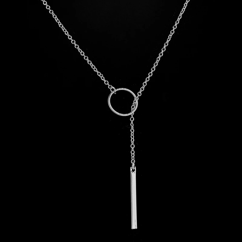 Shuangshuo Módne Šperky Osobné Cricle a Bar Clavicle Prívesok Náhrdelník Jednoduché Klasické Náhrdelníky pre Ženy Chokers N021
