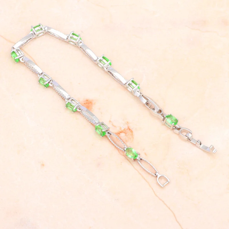 Tak, Očarujúce Zirkón Náramky pre Ženy Striebro AAA Zirconia & Light Green Crystal Módne Šperky TBS961A