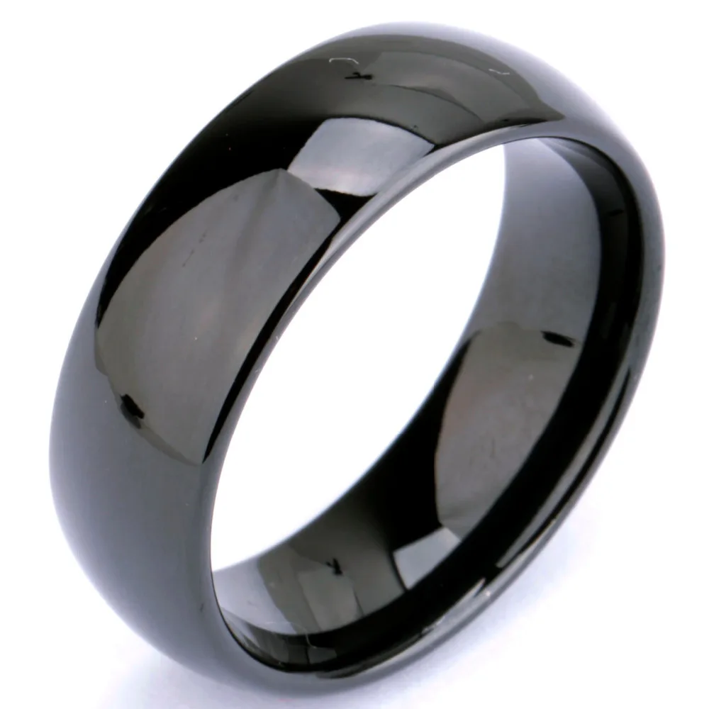 TIGRADE 8mm pánske Black Dome Karbid Volfrámu Krúžok Leštené Snubné prstene Zásnubné Prstene Muž Šperky Pohodlie, ktoré Zapadajú Bague anel