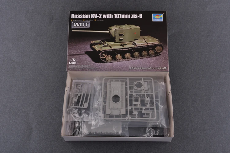Trúbka 07162 1:72 Sovietskeho KV-2 ťažký tank 107mm zis-6 Montáž modelu