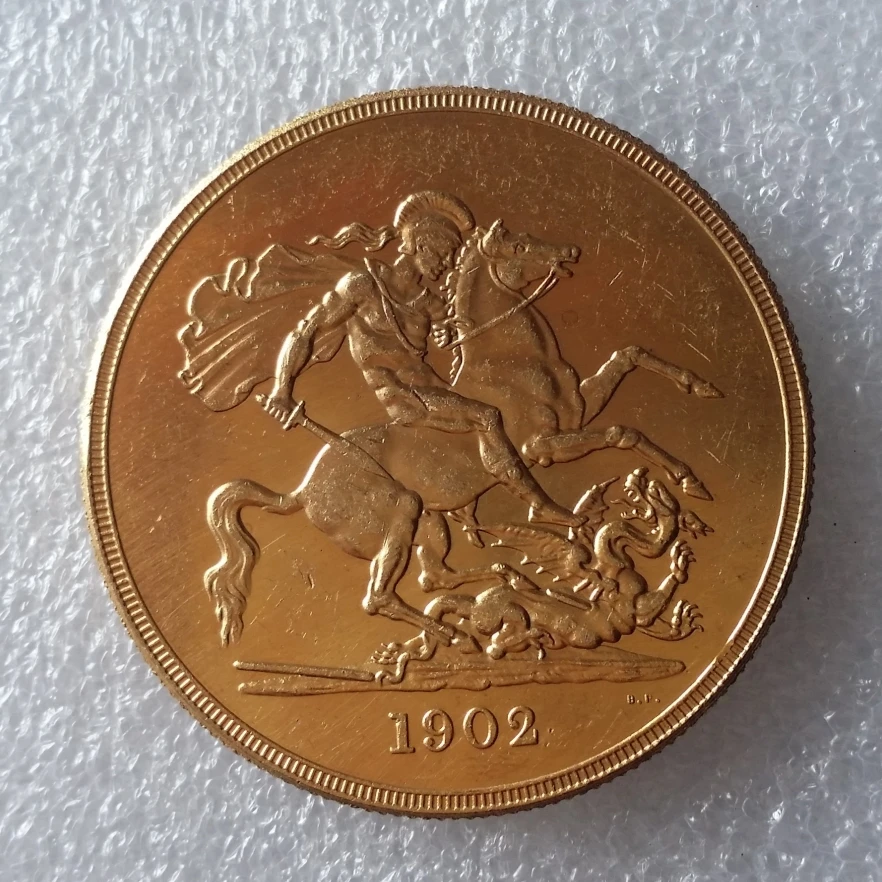 Uk 1902 5 Libier - Edward VII mince, Zlaté Kópiu Mince