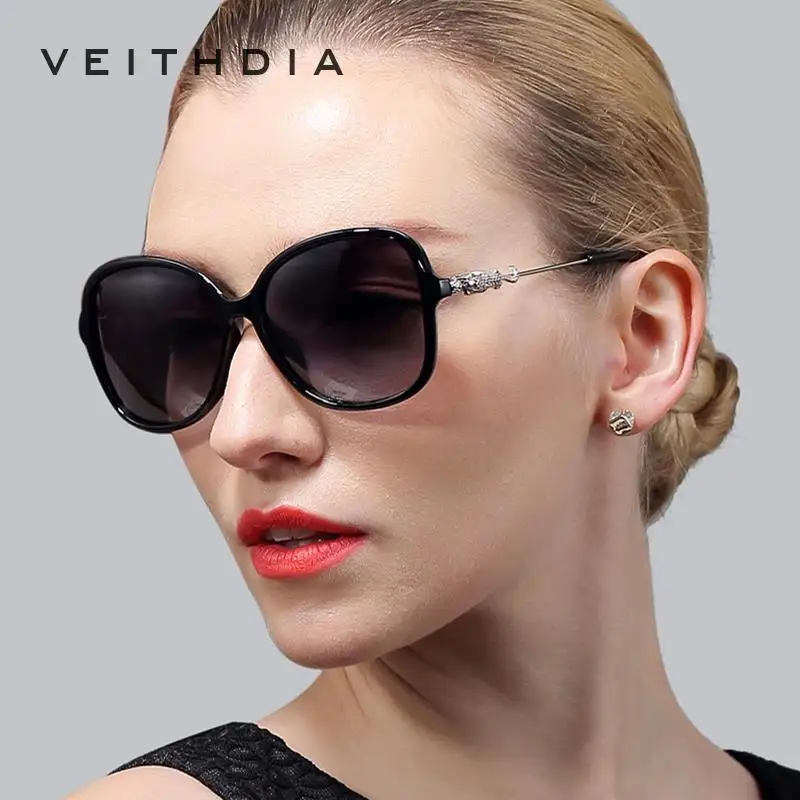 VEITHDIA Leopard Značky Retro TR90 dámske Slnečné okuliare Polarizované Dámy Dizajnér slnečné Okuliare Okuliare Príslušenstvo Pre Ženy 7026