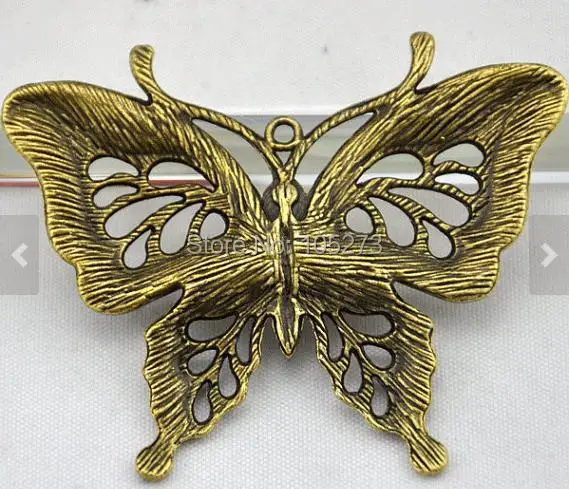 Veľkoobchod DIY Príslušenstvo Šperky Robiť - 48X60MM Antické Bronzové Filigránske Motýľ Kúzlo Prívesok Visí Čaro