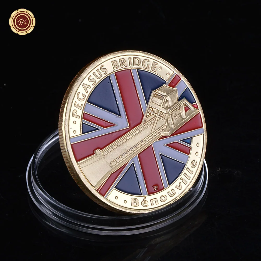 Veľkoobchod Pozlátené Mince Pegasus Vzduchu Znášať Mince druhej svetovej VOJNY D. Deň Suvenír Mince 40*3mm Vlastné Výzvou Mince