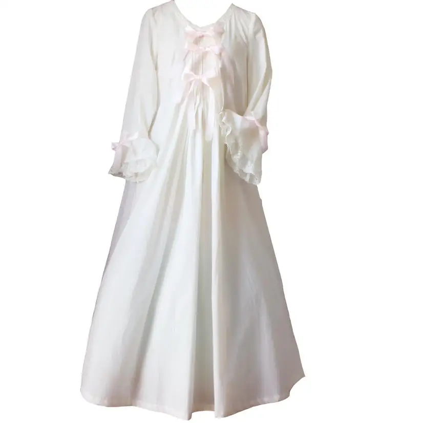 Vintage Sexy Sleepwear Ženy Bavlna Stredoveké Nightgown Biela tvaru Kráľovná Šaty Noc Šaty Lolita Princezná Domov Šaty