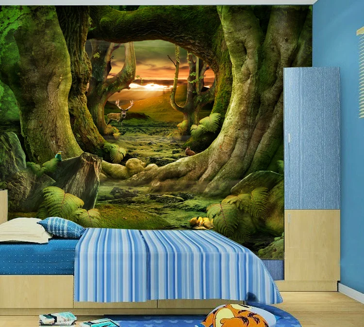 Vlastné foto tapety rozprávkový les tapety obývacia izba tapety pre deti izba tapety