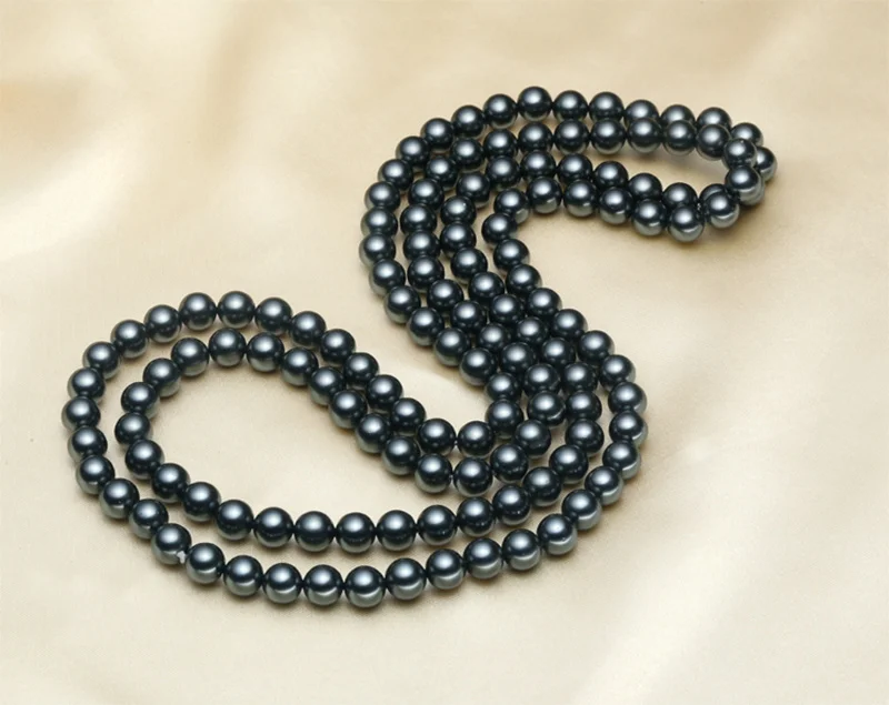 Vysoko kvalitný 8-12mm Tahiti štýl, Prírodné shell perlou 47 cm Dlhý sveter reťazca Módne šperky choker Náhrdelník Mama darček