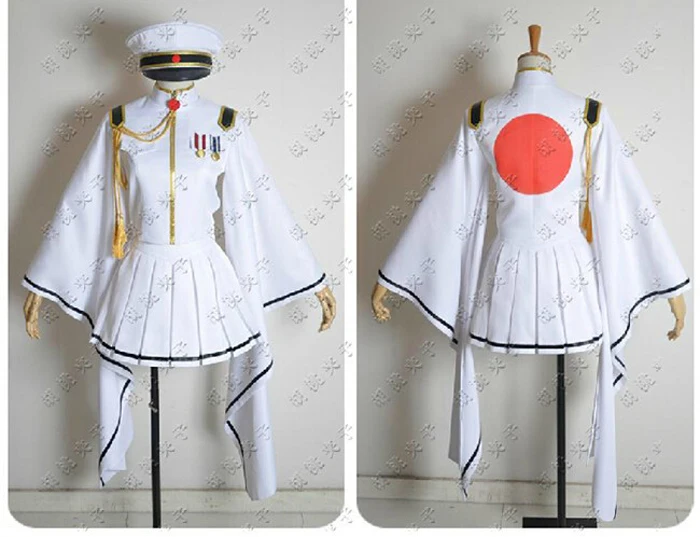 Zákazku 2018 Anime Vocaloid Miku Senbonzakura Cosplay Biely Kostým Vojenskú Uniformu Kompletný Set Pre Halloween Party Kostým