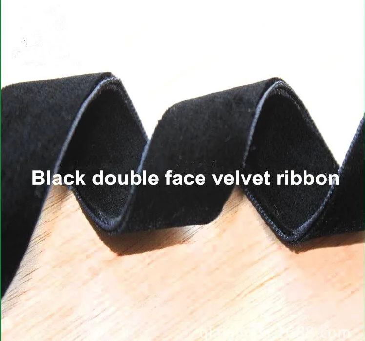 Čierny Nylon Double Face Zamatovou Stuhou,velúrové páse s nástrojmi popruhu DIY príslušenstvo 5yard Veľa