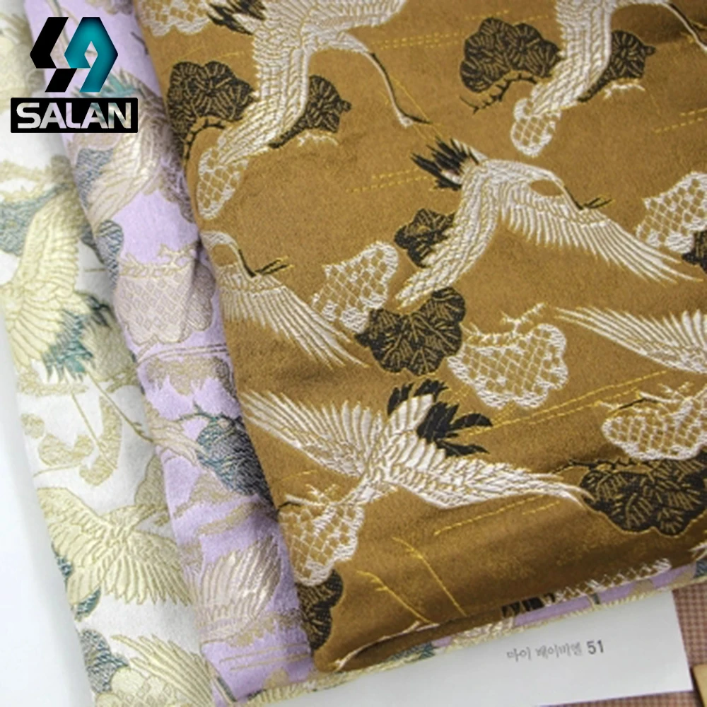 Žeriav imitácia Xiangyun priadze, tkaniny cheongsam šaty strane DIY tašky lepšiu tkanie hodvábu žakárové tkaniny brocade