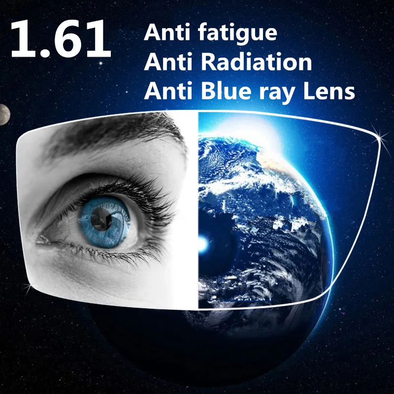 1.61 Index UV 400 Index Anti Blue Ray Proti Žiareniu Živice Šošovky Zelený Povlak Proti Únave Šošovky a Oči