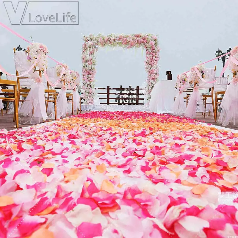 100 okvetné lístky ruží svadobné dekorácie umelé kvety hodváb kvetinové dekorácie, dekoratívne kvety a vence