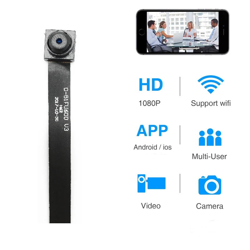 1080p DIY Model Wifi MINI Kamera P2P HD Kamery CCTV IP Bezdrôtový Surveillance Camera support 128G TF kariet a app žiadne batérie