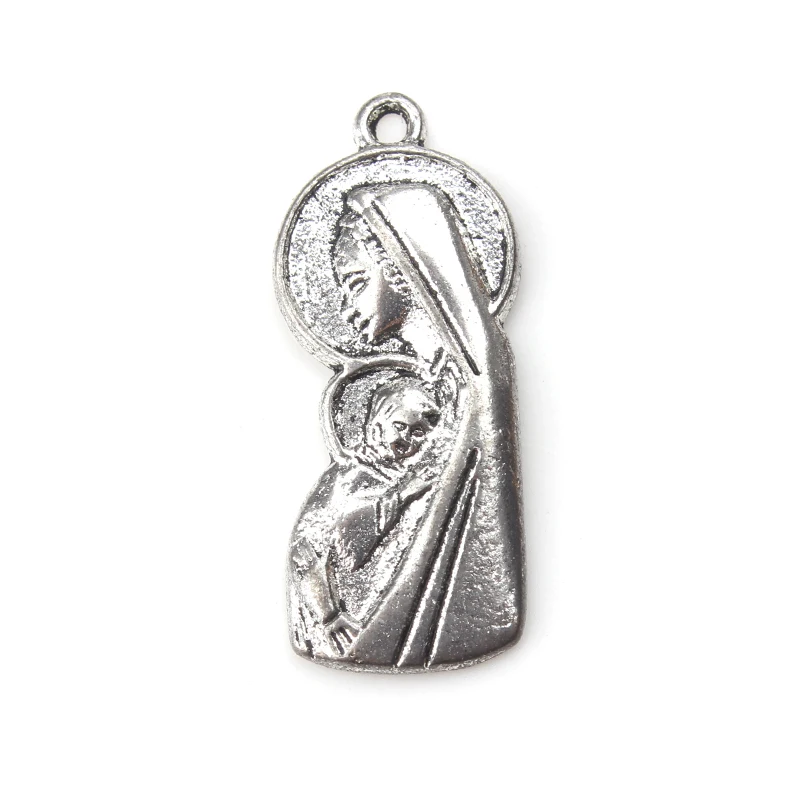 10pc/veľa 25 mm x 12 mm Panny Márie a Ježiša Charms Antique Silver Tone pre lucky charms náhrdelník s príveskom, šperky, doplnky