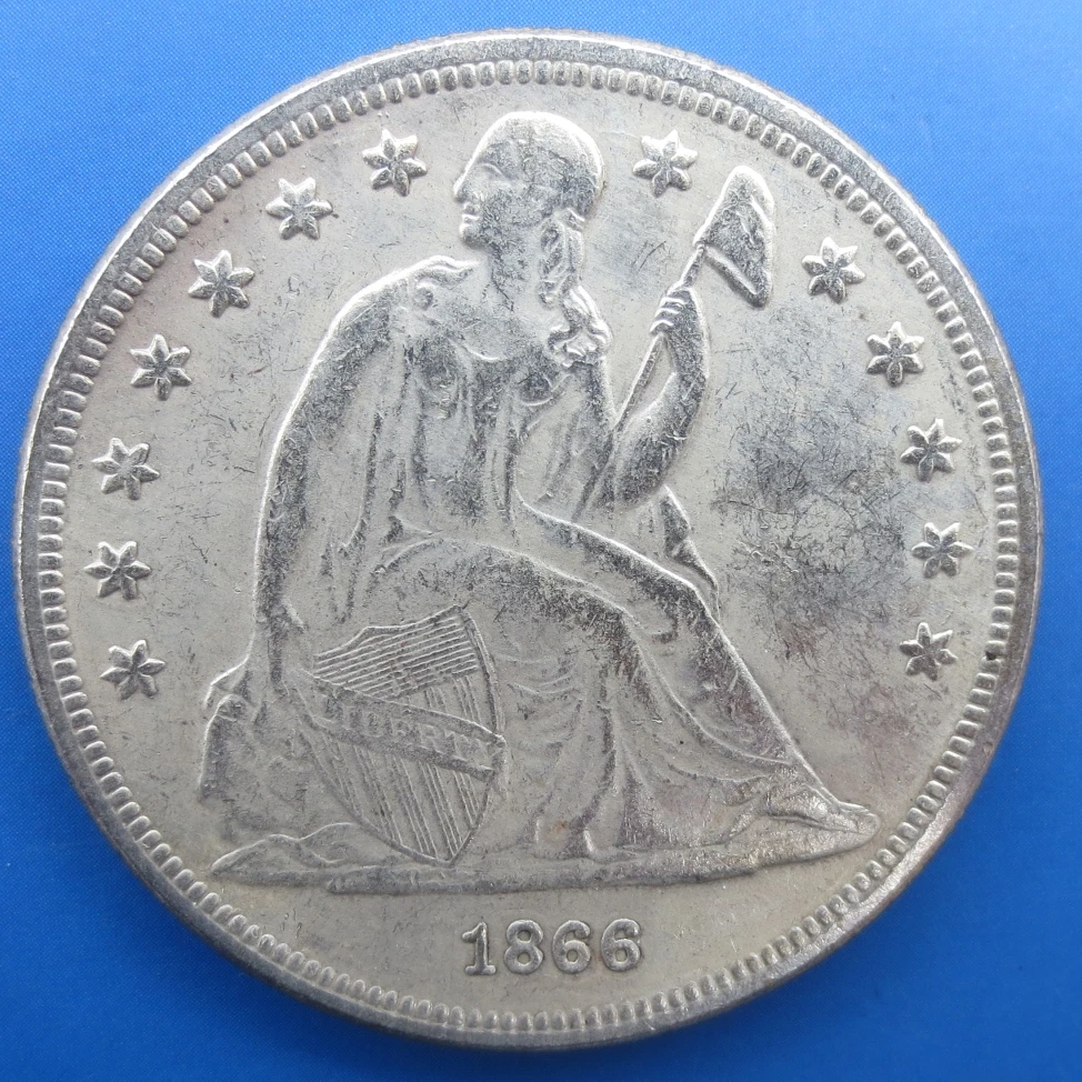 1866 V Sede Slobody Strieborné Doláre Jeden Dolár Mince Retail
