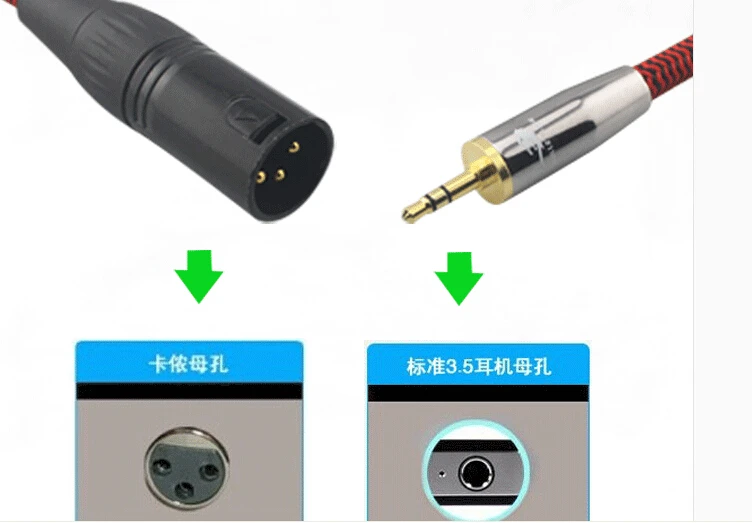 1m 2m 3m 5m 8m - Stereo 3,5 mm Samec XLR Konektor pre Mikrofón Audio Kábel Pre iPhone, iPod, Počítač Zosilňovač Audio Rozhranie
