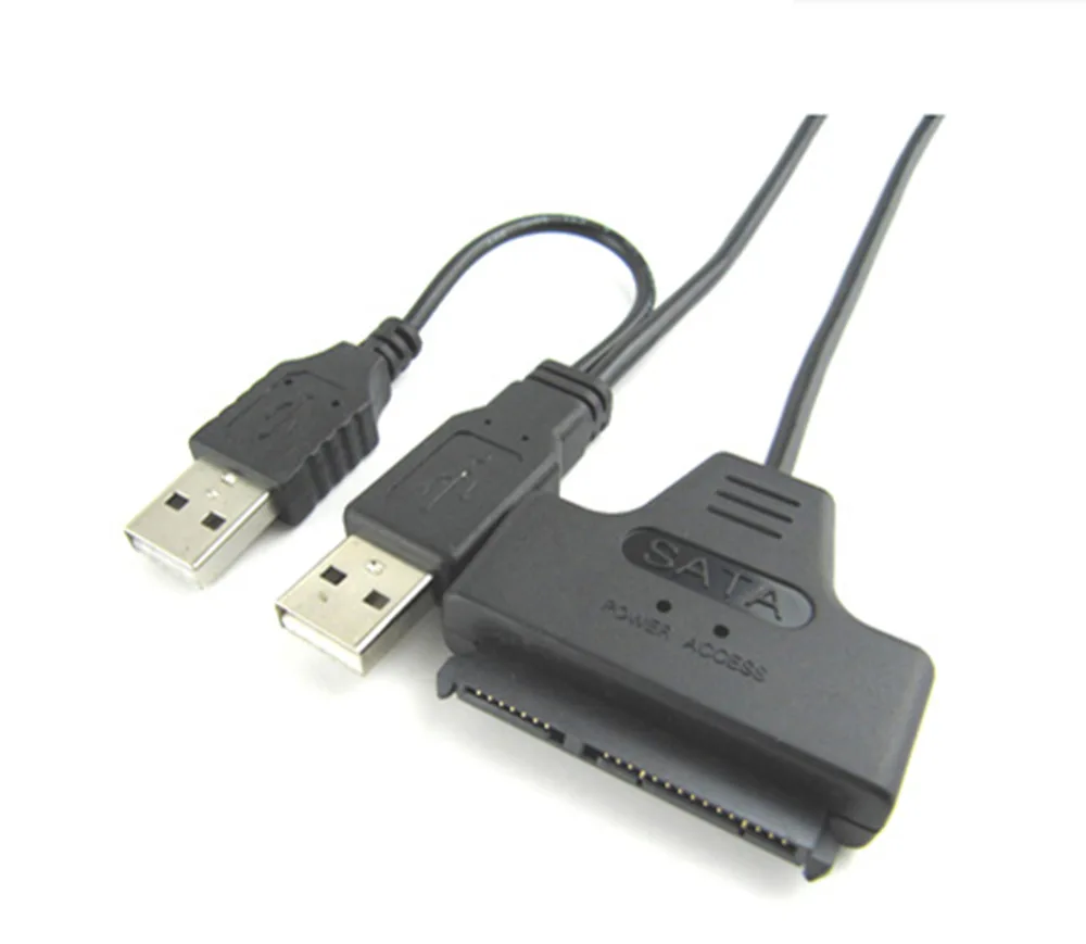 1Pcs Čierne Pin Kábel Adaptéra USB 2.0 / SATA 7+15 Pin 22 Pre 2.5