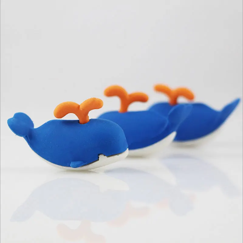 1X Cartoon zostaviť gumu mini veľryba modelovanie gumu deti papiernictvo darček ceny kawaii školy kancelárske potreby papelaria